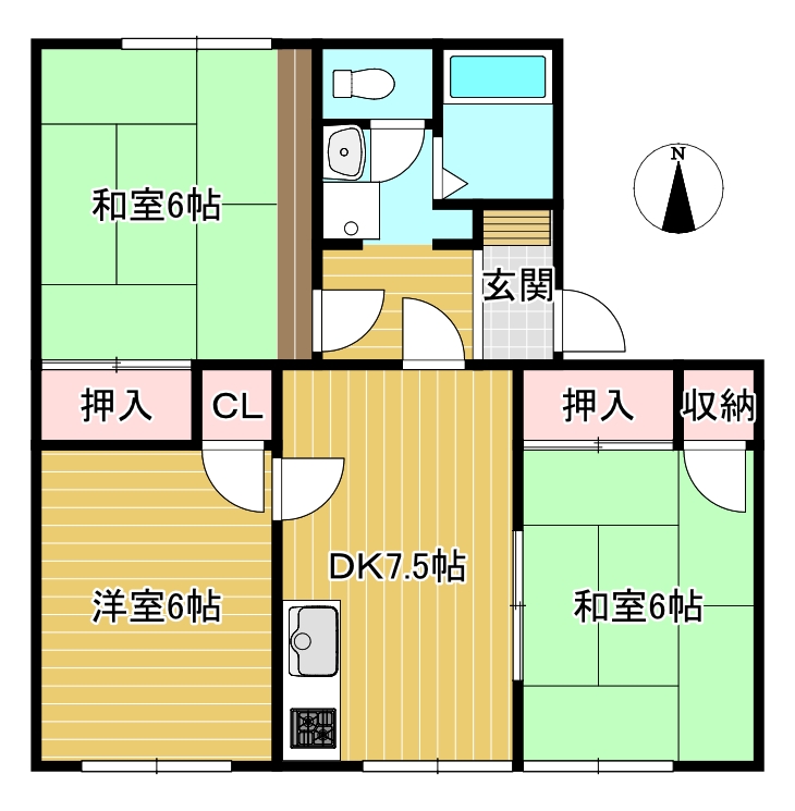 タウニーハイツAの間取り