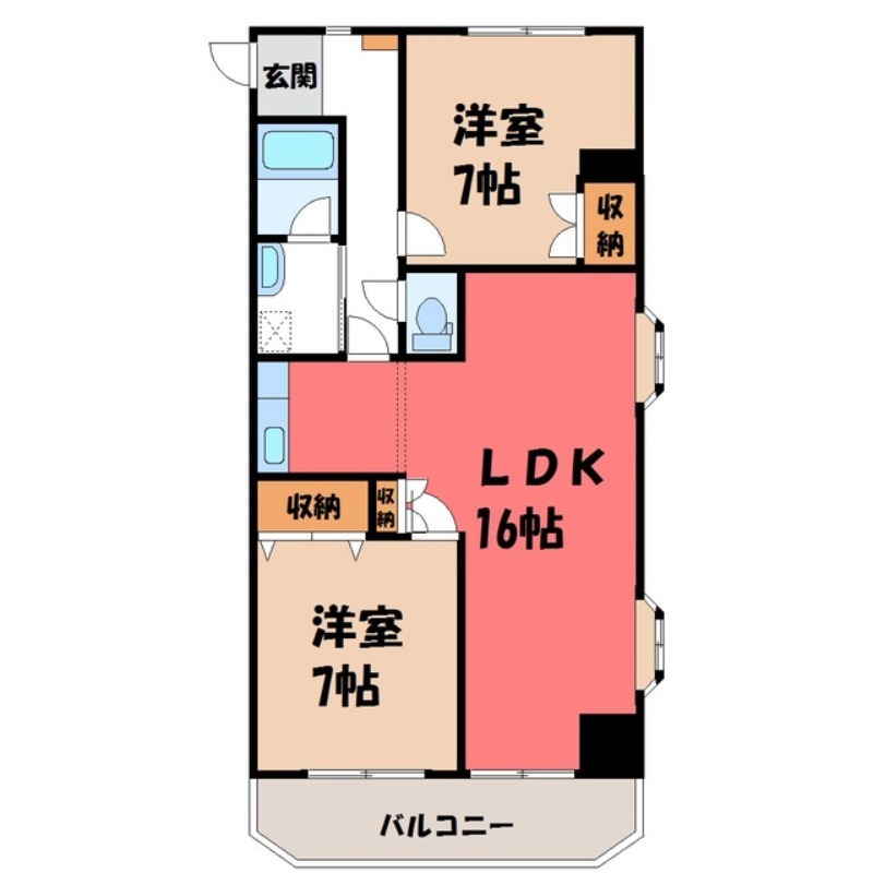 宇都宮市宿郷のマンションの間取り