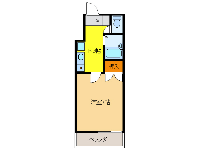 岐阜市川端町のマンションの間取り