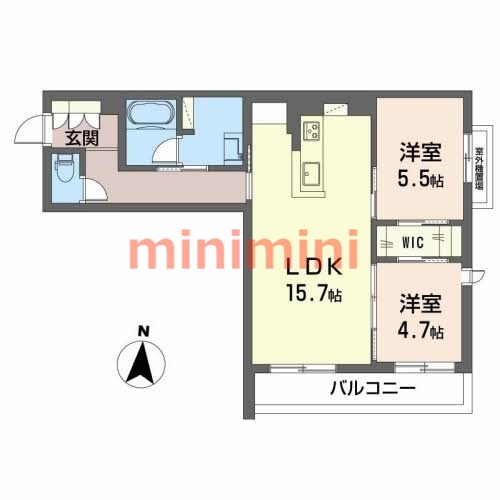 茨木市郡山のマンションの間取り