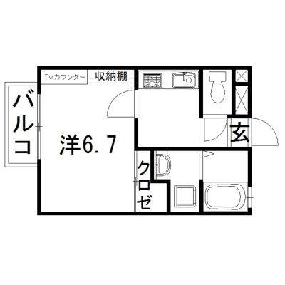 静岡県浜松市中央区幸４（アパート）の賃貸物件の間取り