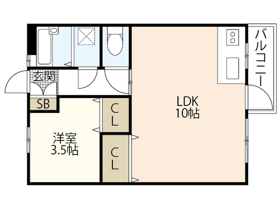 広島市西区古江新町のマンションの間取り