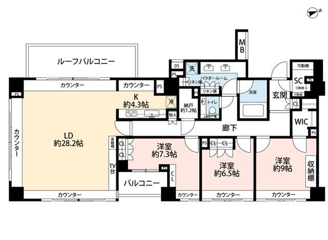 港区南青山のマンションの間取り