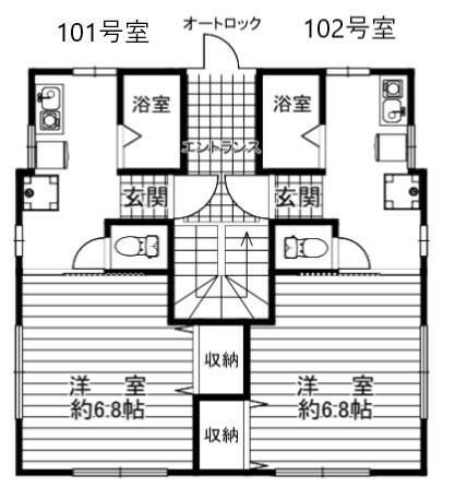 鶴ヶ島市大字五味ヶ谷のアパートの間取り