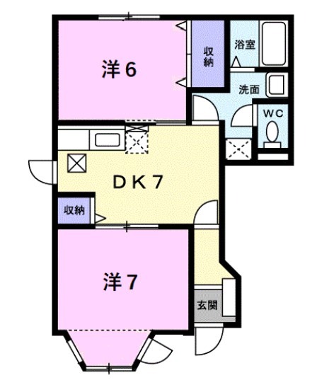 浜松市中央区大山町のアパートの間取り