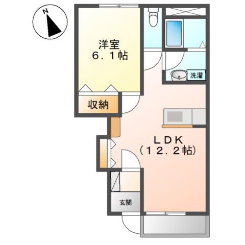 加古川市神野町西条のアパートの間取り