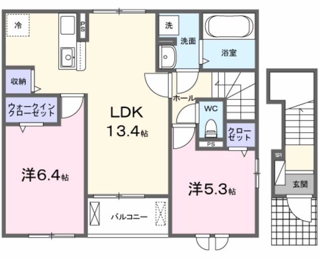 姫路市網干区垣内南町のアパートの間取り