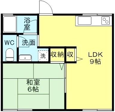 和歌山市小雑賀のアパートの間取り