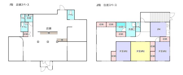 江戸崎貸店舗件貸家の間取り