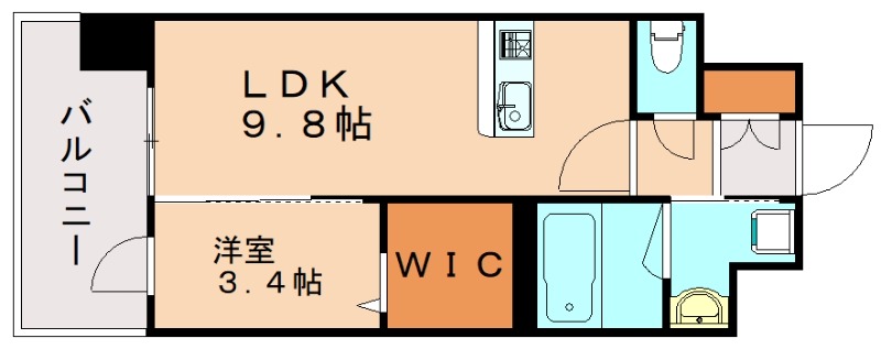 北九州市小倉北区馬借のマンションの間取り