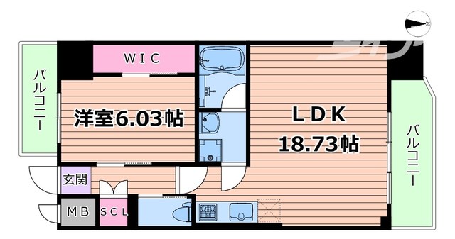 大阪市淀川区宮原のマンションの間取り