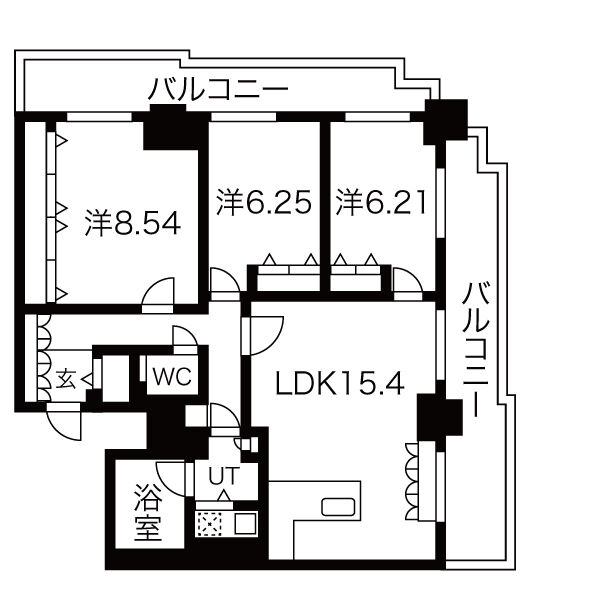 札幌市中央区北四条東のマンションの間取り