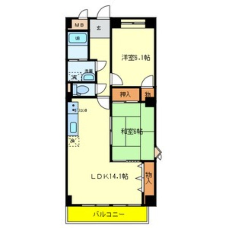 【枚方市津田駅前のマンションの間取り】