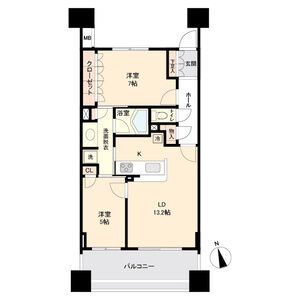 【仙台市宮城野区榴岡のマンションの間取り】