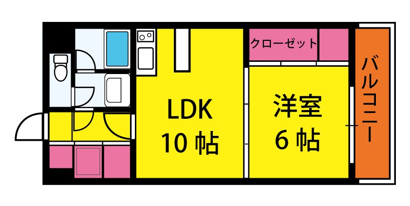 【マドンナＴＯＷＮ　ＲＩＴＺ（自社物件につき敷 ・ 礼 ・仲介料無し★）の間取り】