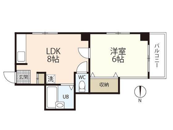 広島市中区十日市町のマンションの間取り