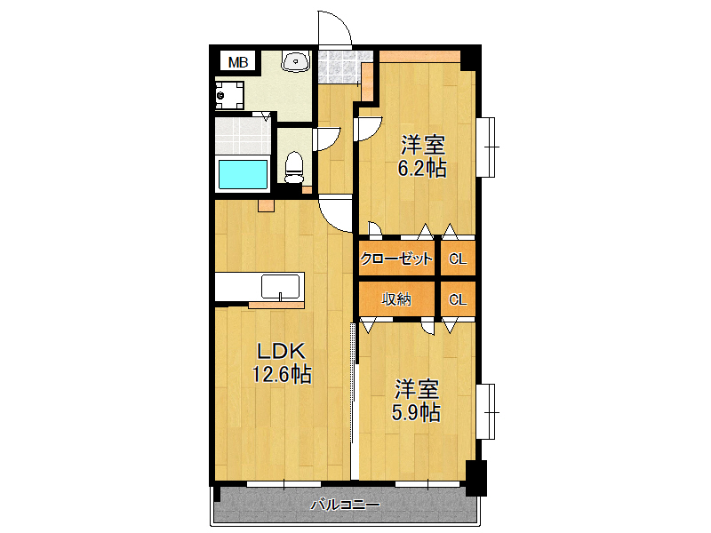 【筑紫野市紫のマンションの間取り】