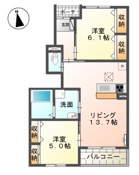 【レラツィオーネＢ棟の間取り】