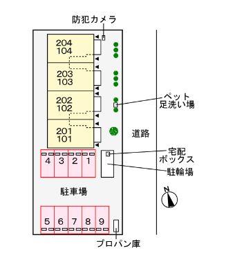 【calme Mの駐車場】