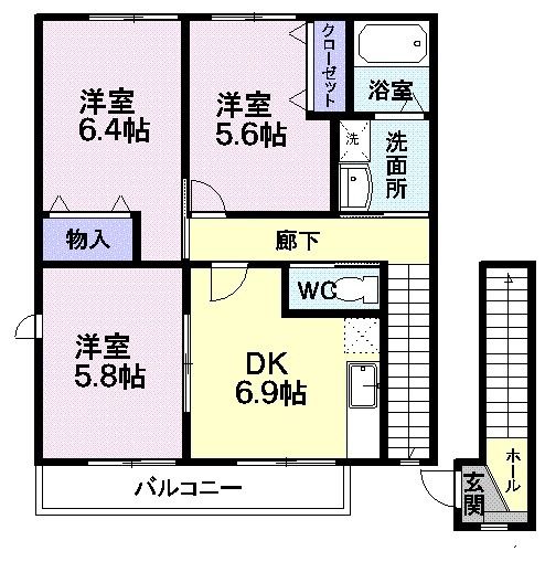 【シャンブル・アロリＣの間取り】