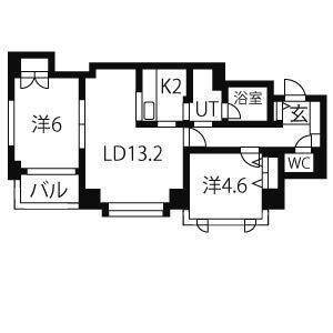 札幌市北区麻生町のマンションの間取り