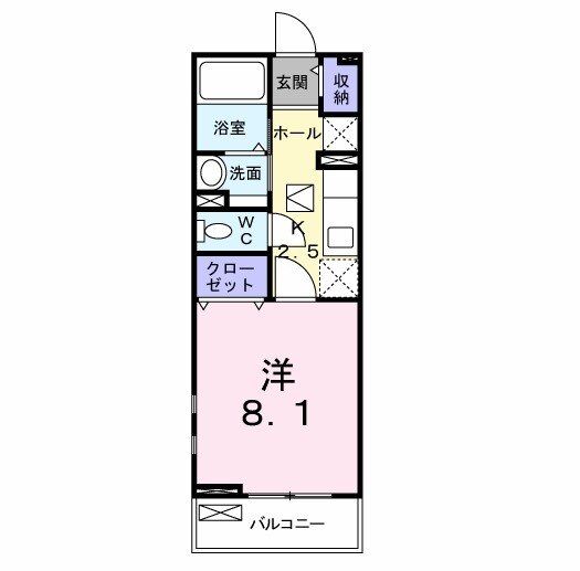 北九州市小倉南区蜷田若園のアパートの間取り