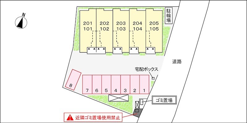 【リバーサイドYSの駐車場】