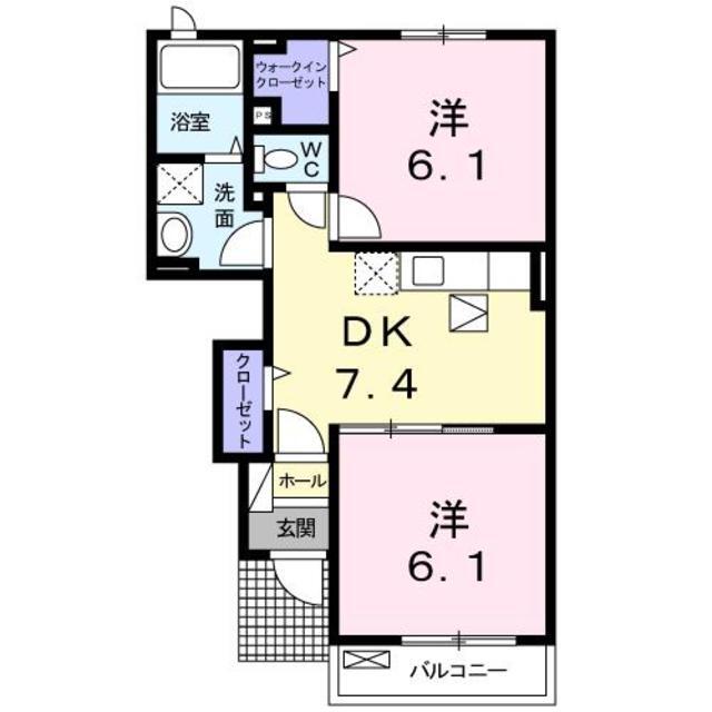 熊本市南区富合町古閑のアパートの間取り