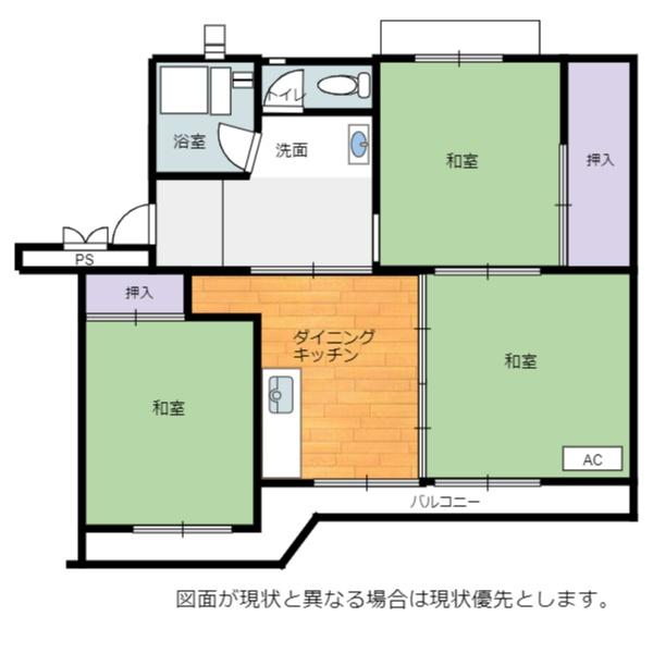 ビレッジハウス稲枝１号棟の間取り