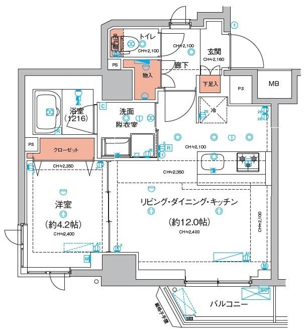 大田区羽田のマンションの間取り