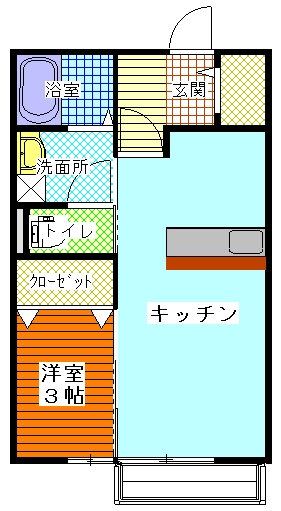 ひたちなか市大字稲田のアパートの間取り