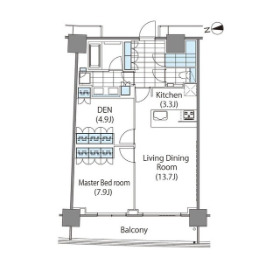 新宿区新宿のマンションの間取り