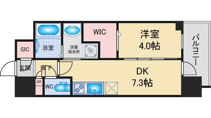 エステムコート名古屋　TWIN　EASTの間取り