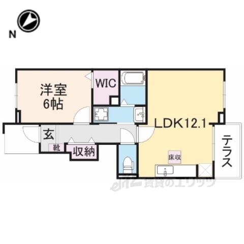 【彦根市地蔵町のアパートの間取り】