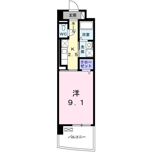 【和歌山市紀三井寺のマンションの間取り】