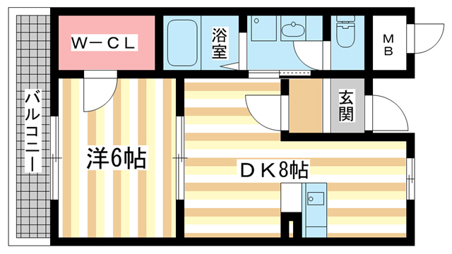 天理市前栽町のマンションの間取り