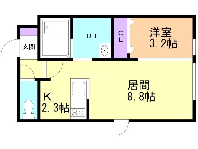 旭川市二条通のアパートの間取り