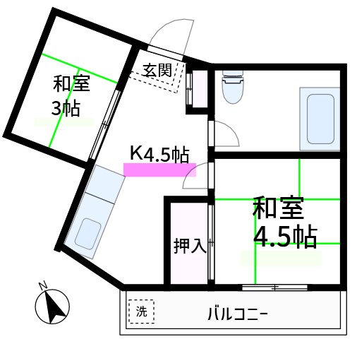 江東区亀戸のマンションの間取り