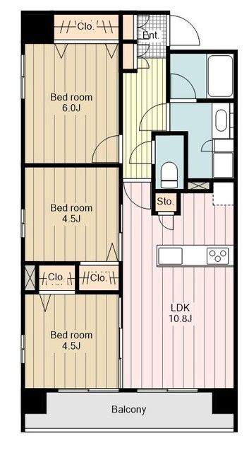 八王子市横山町のマンションの間取り