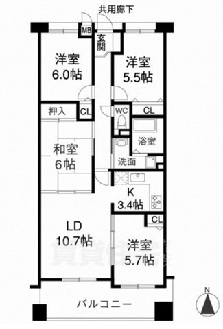 グローバル木津の間取り