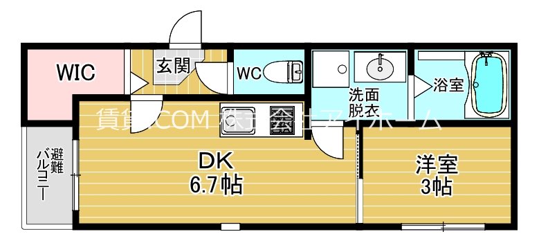 大阪市東成区大今里のアパートの間取り