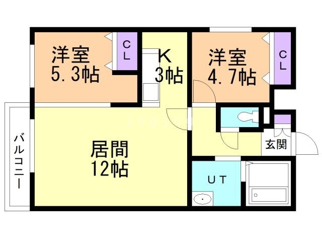 札幌市豊平区平岸三条のマンションの間取り