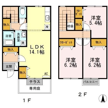 高松市春日町のアパートの間取り