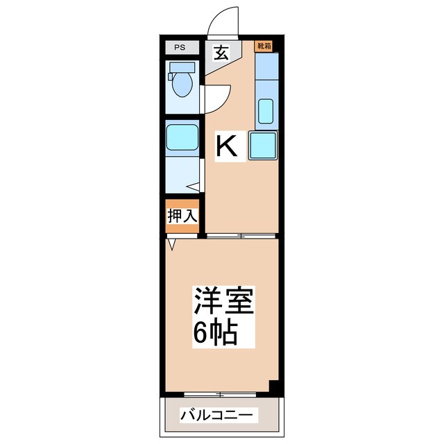 東信ハイツEの間取り写真