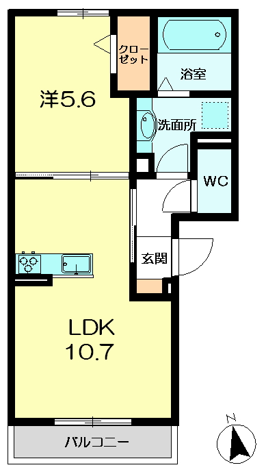 木津川市木津のマンションの間取り