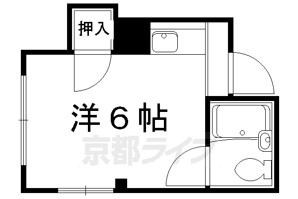 【京都市中京区西ノ京月輪町のマンションの間取り】