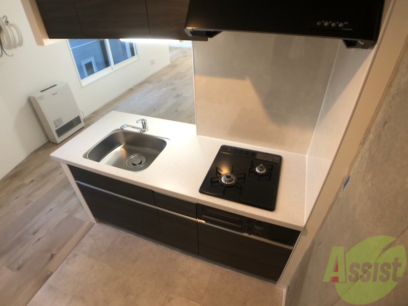 キッチン　２口システムキッチンなので、すぐお料理に使えます！