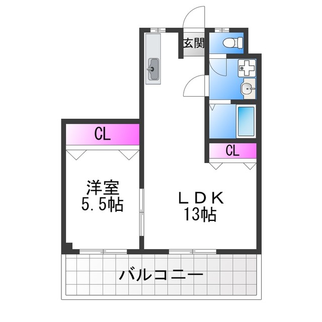 大阪市大正区小林西のマンションの間取り