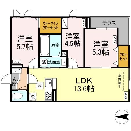 Dスクエア本町仮番地の間取り