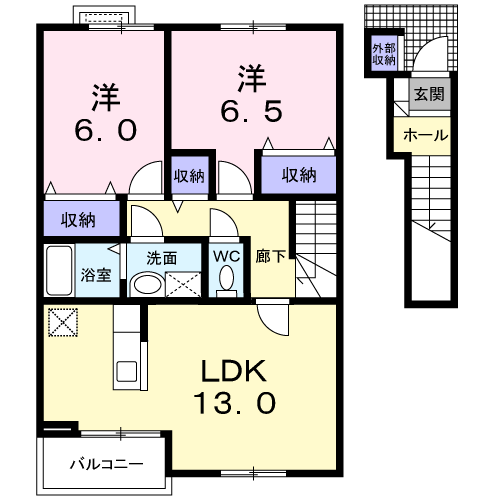 ボム・コリ－ヌIII　DKの間取り